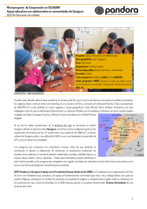 1 Microproyecto de Cooperación en ECUADOR Apoyo educativo