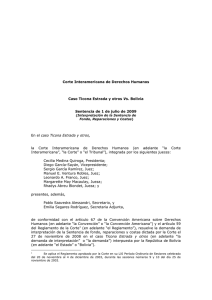 Corte Interamericana de Derechos Humanos Caso Ticona Estrada y