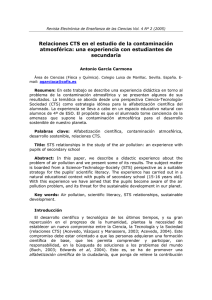 Relaciones CTS en el estudio de la contaminación atmosférica: una