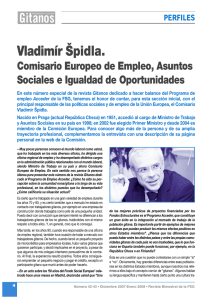 Vladimir Spidla, Comisario Europeo de Empleo, Asuntos Sociales e