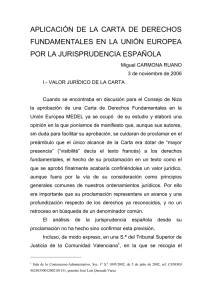 aplicación de la carta de derechos fundamentales en la unión