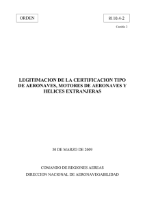 LEGITIMACION DE LA CERTIFICACION TIPO DE AERONAVES