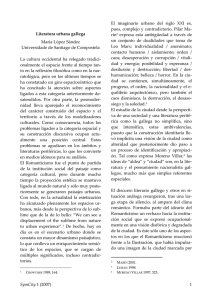 SymCity 1 (2007) 1 Literatura urbana gallega María López Sández