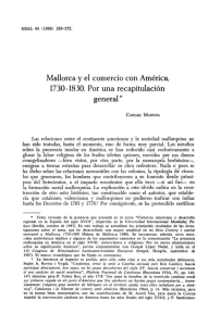 Mallorca y el comercio con América, 1730