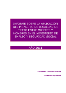 Informe sobre la aplicación del principio de igualdad