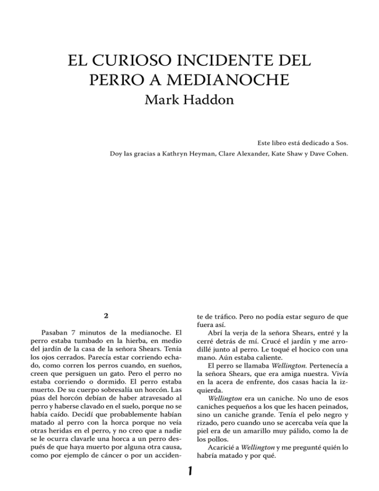 El Curioso Incidente Del Perro A Medianoche