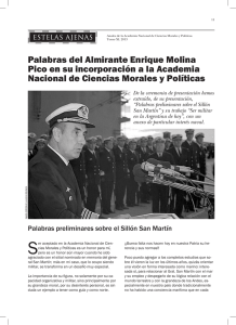 Palabras del Almirante Enrique Molina Pico en su incorporación a la