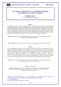 el largo camino hacia la gestión integral de crisis en la unión europea