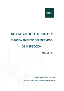 informe anual de actividad y funcionamiento del servicio de