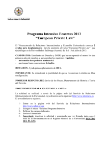 Programa Intensivo Erasmus 2013 “European Private Law”
