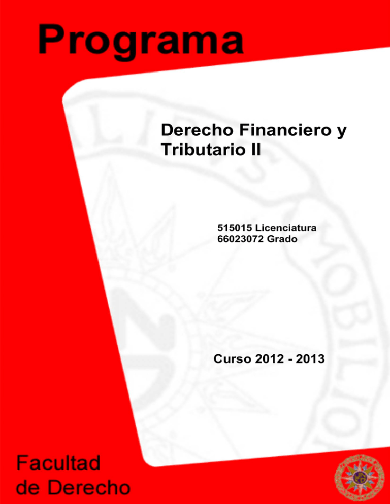 Derecho Financiero Y Tributario