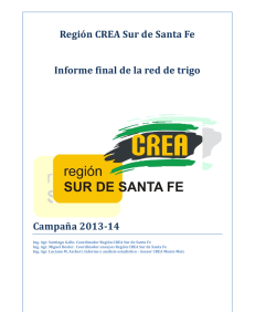 CREA Sur de Santa Fe – Campaña 2013/2014 – SRM