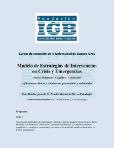 Modelo de Estrategias de Intervención en Crisis y Emergencias