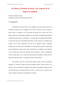 Las Bulas de Rodrigo de Borja y los orígenes de la imprenta española