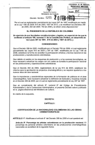 Decreto 255 del 20 de febrero de 2013