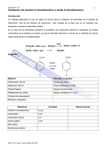 Oxidación de alcohol 4-clorobencílico a ácido 4
