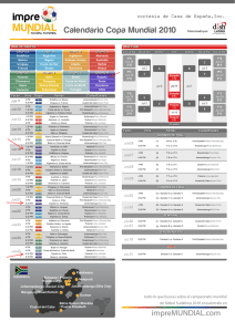 Calendario Copa Mundial 2010