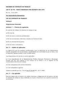 REGIMEN DE CONTRATO DE TRABAJO LEY N° 20.744