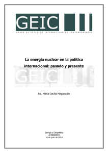 La energía nuclear en la política internacional: pasado y presente