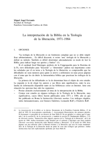 La interpretación de la Biblia en la Teología de la liberación, 1971