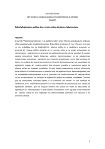 1 Sobre la legitimación política. Una revisión crítica del planteo