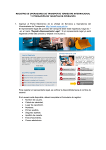 REGISTRO DE OPERADORES DE TRANSPORTE - SIO