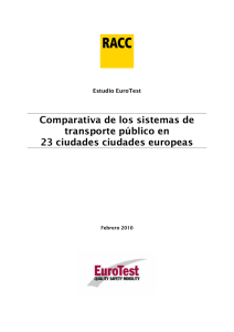 Comparativa de los sistemas de transporte público en 23 ciudades