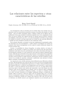 Las relaciones entre los espectros y otras caracter´ısticas de las