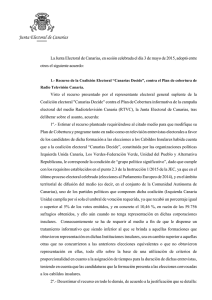 Recurso de la Coalición Electoral "Canarias Decide"