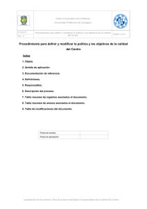 P-CUD-01. Procedimiento para definir y modificar la política y los