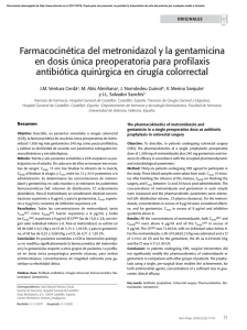 Farmacocinética del metronidazol y la gentamicina en dosis única