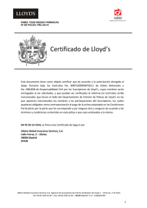 Certificado de Lloyd`s
