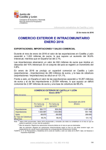 COMERCIO EXTERIOR E INTRACOMUNITARIO ENERO 2016