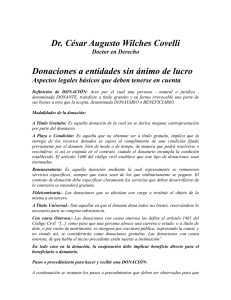 Dr. César Augusto Wilches Covelli Donaciones a entidades sin