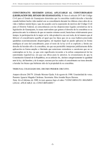 CONCUBINATO. REGIMEN LEGAL APLICABLE AL CONCUBINARIO