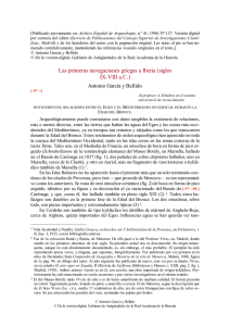 pdf Las primeras navegaciones griegas a Iberia (siglos IX