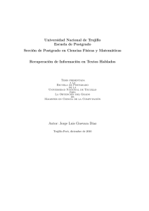 Universidad Nacional de Trujillo Escuela de Postgrado Sección de