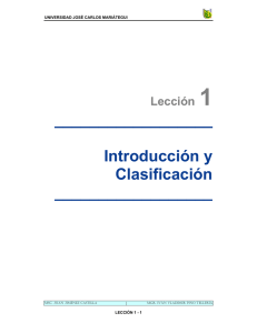 Introducción y Clasificación - Universidad José Carlos Mariátegui
