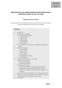 Operaciones Societarias en Canarias: An&aacute;lisis Ley 19/1994