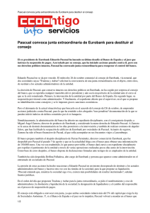 Pascual convoca junta extraordinaria de Eurobank para destituir al