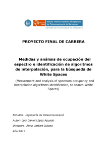 PROYECTO FINAL DE CARRERA Medidas y análisis de ocupación