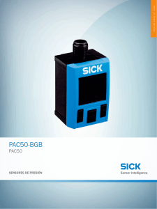 PAC50 PAC50-BGB, Hoja de datos en línea