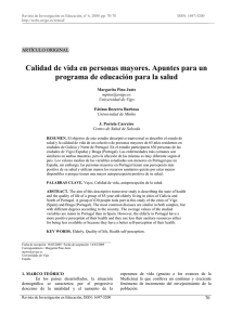 Calidad de vida en personas mayores. Apuntes para un programa