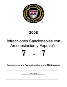 2008 Infracciones Sancionables con Amonestación y Expulsión