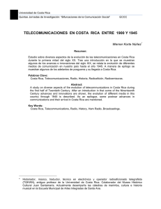 telecomunicaciones en costa rica entre 1900 y 1945