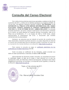 Consulta del Censo Electoral - Ayuntamiento de Tapia de Casariego