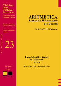 Aritmetica - Seminario di formazione per Docenti