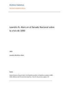 Leandro N. Alem en el Senado Nacional sobre la