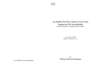 La Palabra De Dios Llama A Una Total Separación De Incredulidad