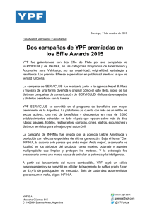 Dos campañas de YPF premiadas en los Effie Awards 2015